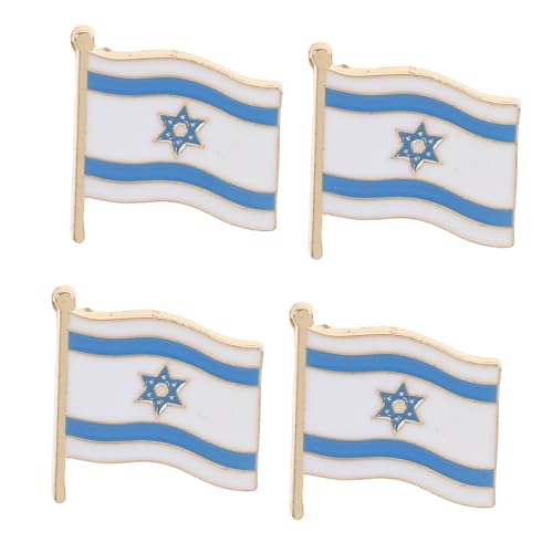 Abaodam 4 Stück Brosche Pins für Rucksäcke Abzeichen der jüdischen Flagge formelle Anstecknadel Israel-Flaggen-Zubehör Nationalflaggenstifte Anstecknadel für Männer Jackenstifte Legierung von Abaodam