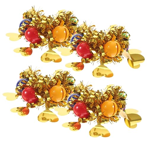 Abaodam 4 Stück Dekorative Kinderblumen Armbänder mit Glitzer und Glocken für Tanz und Cheerleading Leicht Sicher und Farbenfroh für Partys und Feiern von Abaodam