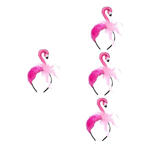Abaodam 4 Stück Flamingo-stirnband Babykleidung Flamingo-kopfbedeckung Baby Mädchen Verbeugt Sich Flamingokostüm Für Damen Flamingo-kostüm Flamingo-zubehör Feder Hawaii Fräulein Der Sommer von Abaodam