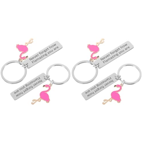 Abaodam 4 Stück Flamingo-schlüsselanhänger Tierischer Schlüsselanhänger Für Flamingo-liebhaber Tropischer Schlüsselanhänger Handtaschenanhänger Zinklegierung Hawaii Modellieren von Abaodam