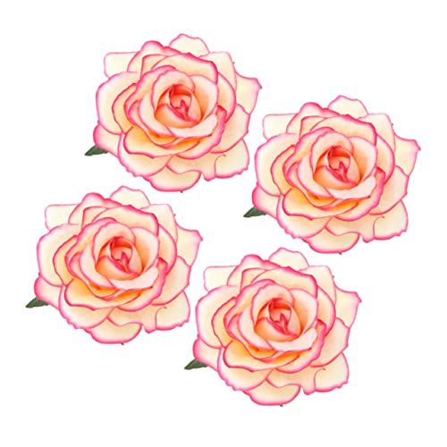 Abaodam 4 Stück Haarschmuck Für Frauen Rosenbroschen Blumenbrosche Aus Stoff Rote Haarspangen-accessoires Rosen-haarspangen Für Frauen Rosenblüten-haarspange Urlaub Klauenclip Boutique von Abaodam