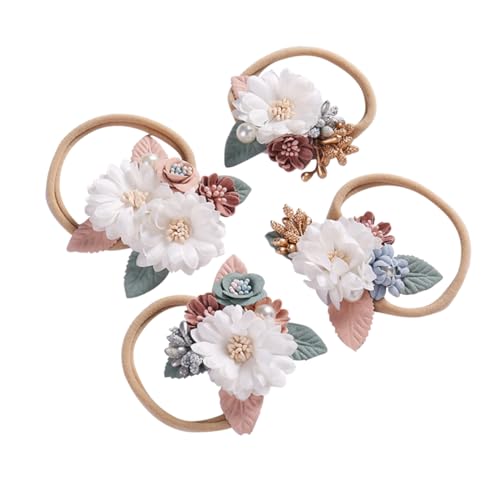 Abaodam 4 Stück Haarschmuck für Babys -Haargummi Gummibänder kinder haarschmuck hair accessories for Haarband Haargummis kopftuch kopfschmuck Mode Kopfbedeckung Schal von Abaodam