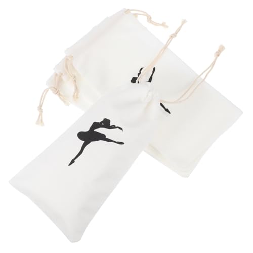 Abaodam 4 Stück Kordelzug Ballettschuhbeutel Strapazierfähigem Canvas Waschbare Aufbewahrungstaschen für Damen Spitzenschuhe und Ballettzubehör Praktische Tragetaschen für Tänzerinnen von Abaodam