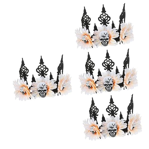 Abaodam 4 Stück Künstlicher Blumenkronenkranz Frauen Halloween Blumenkrone frauen-halloween Tiara Haarbänder Frauen-Blumenkronen-Stirnband für Halloween Halloween-Blumenkrone die Blumen von Abaodam