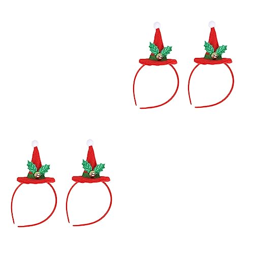 Abaodam 4 Stück Weihnachtskopfschmuck Weihnachtsstirnbänder Weihnachtsmann-stirnband Urlaubsparty Gefallen Weihnachtliches Haar-accessoire Weihnachtsmütze Haarband Cosplay Zubehör Kind von Abaodam