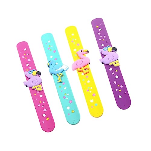 Abaodam 4 Stück Schlagarmbänder für Kinder Kinderarmbänder Silikonarmband Kinder-Handgelenkleine Kinderarmband animal-design fasching zubehör spielzeug Silikonarmbänder Papa-Kreis von Abaodam