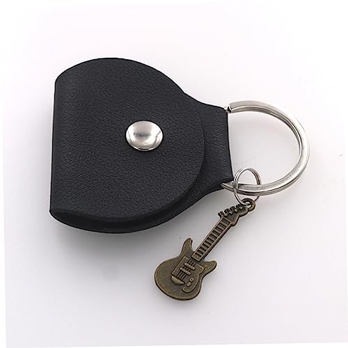 Abaodam 4 Stück Teiliges Gitarren Plektrum Aufbewahrungsset PU Pick Tasche mit Einzigartigem Schlüsselanhänger Leichter Pick Organizer für Akustik und Gitarre Bass Mandoline Ukulele von Abaodam