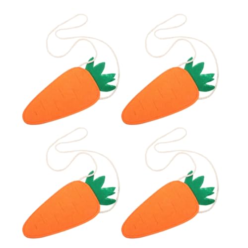 Abaodam 4Pcs Kinder Ostern Karottenbeutel Crossbody Geldbeutel Ostergeschenke Für Mädchen Umhängetasche Handtasche Für Kinder Mädchen Süßes Karottenmuster Umhängetasche von Abaodam
