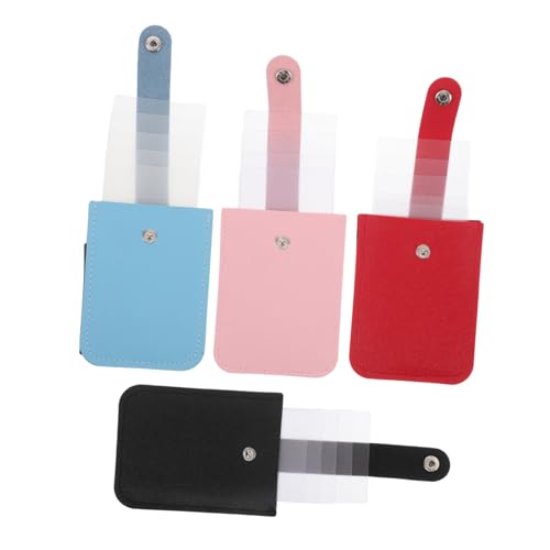 Abaodam 4stücke Herausziehbare Kartenhalter Mit Druckknopfverschluss Organizer-Tasche Aus Kunstleder Stapelbarer Kartenhalter Schmales Kartenetui Brieftaschen-Organizer von Abaodam