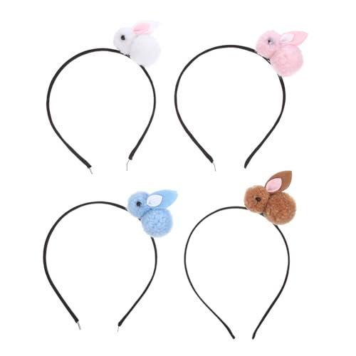 Abaodam 4stücke Osterhasen Haarreif Dekoren Für Junge Mädchen Und Erwachsene Lustige Kopfbedeckung Für Ostern Farblich Gemischte Varianten von Abaodam