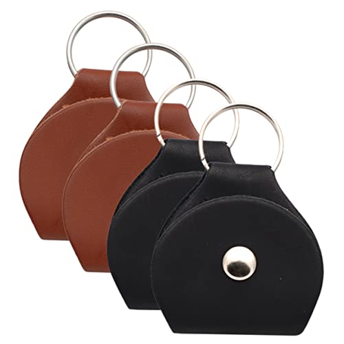 Abaodam 4stücke Teiliges Gitarren-Pick Leder Tragbare Plektrum-Aufbewahrungstasche Für Gitarre Ukulele Und Mehr Inkl Schwarze Und Braune Picks Praktischer Organizer Mit Kettendesign Für von Abaodam