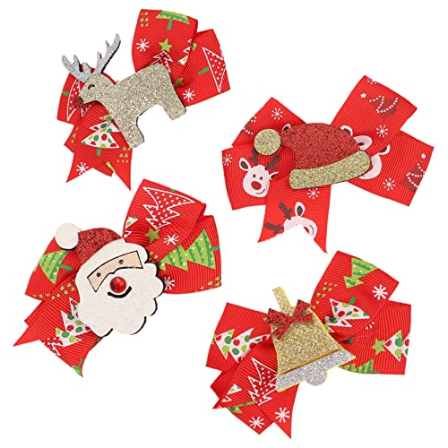 Abaodam 4stücke Weihnachts Haarspangen Mit Schleife Und Geweih-design Festlicher Haarschmuck Für Accessoires Für Weihnachtsfeiern Und Partys von Abaodam