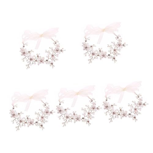 Abaodam 5st Braut Perlen Haarband Hochzeitshaarschmuck Für Bräute Brautblumengirlande Braut Hochzeit Für Frauen Mädchen Blumenmädchen-kopfschmuck Kupferkabel Kristall Hochzeitsblumen von Abaodam