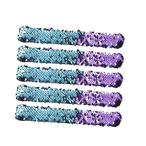 Abaodam 5 Stück Kinderarmband Kinderarmbänder mit Pailletten -Party-Armbänder Paillettenverschlussring Klappring Armreif Kinderklatschring armbänder Violet Abaodam 5 Stück Kinderarmband Kinderarmbänder mit Pailletten -Party-Armbänder Paillettenverschlussring Klappring Armreif Kinderklatschring armbänder Violet von Abaodam