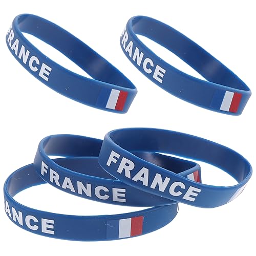 Abaodam 5 Stück Silikonarmband Armbänder Flagge Französisch Sport -armband Europäische Armbänder Accessoires Zum Nationalfeiertag Handgelenk-schweißbänder Für Frauen von Abaodam