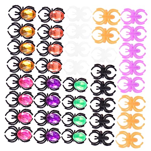 Abaodam 50stücke Halloween Spinnenringe Bunte Plastikringe Für Kinderpartys Mitgebsel Und Deko Für Halloweenfeiern Leicht Und Bequem Goodie Bags Und Aktionen von Abaodam
