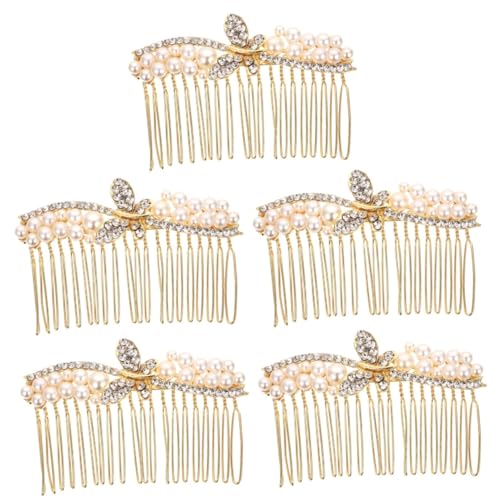 Abaodam 5St Legierung Strass Haarkamm Hochzeit Braut Haarkamm goldene Haarnadel Haarnadeln mit Strasssteinen Tiara Haarschmuck mit Strasssteinen für die Braut Haarschmuck für die Hochzeit von Abaodam