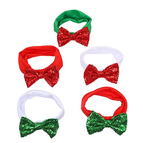 Abaodam 5er Set Weihnachts Haarschmuck Glitzernde Schleifen Stirnbänder Für Babys ädchen Farbige Xmas Kopfbedeckungen Für Festlichkeiten Und Besondere Anlässe von Abaodam