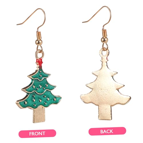 Abaodam 6 Paare Weihnachtsohrringe Damen Baumelnd mit Weihnachtsbaum Glocke Schneeflocke Ohrschmuck Festlicher Ohrschmuck für Mädchen und Frauen Weihnachtsdeko Schmuck von Abaodam