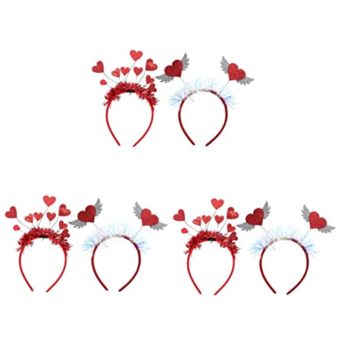 Abaodam 6 Stk Stirnband Valentinstag Head Bopper Roter Herzkopf Bopper Parteikopfbedeckung Alien-kopf-bopper Haarschmuck Valentinstag Haarreifen Cartoon-kopfreifen Haarring Cosplay Stoff von Abaodam