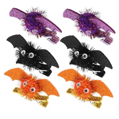 Abaodam 6 Stck Teiliges Halloween Fledermausflügel Haarspangen Schwarz und Orange Gruselige Haarschmuck Clips für Party Bühnenauftritte und Festliche Kostümierungen von Abaodam