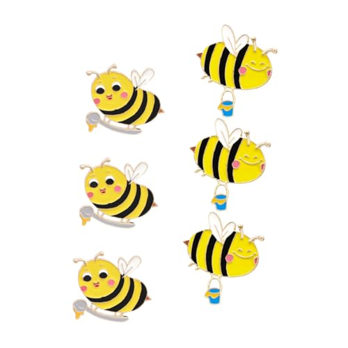 Abaodam 6 Stück Biene Brosche Biene niedliche Kleidungsbrosche Anstecknadeln für Rucksäcke Biene Schmuck Bienenbroschen Cartoon Bee Brosche Broschüren Legierung Yellow von Abaodam
