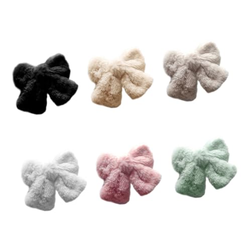 Abaodam 6 Stück Plüsch Haarschleifen Haarspangen Damen Warmes Material Eleganter Großer Schleifen Haarschmuck Für Alltag Party Geschenkidee von Abaodam