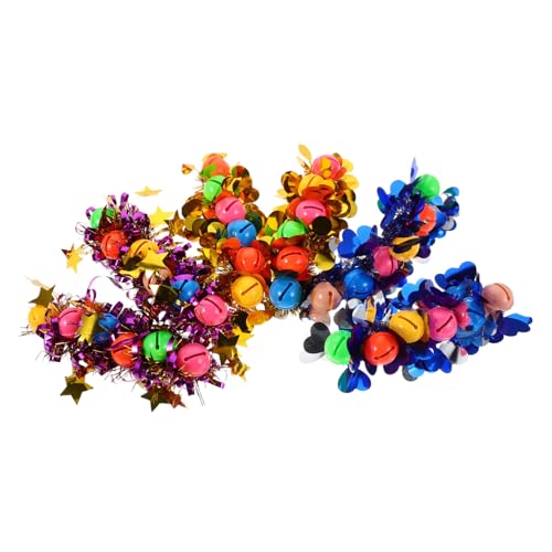 Abaodam 6 Stück Teiliges Cheerleading Handblumen Glöckchen Pailletten-armbänder in Perlen- Stern Herzform Tanz Sport-accessoire für Kindergarten Aufführungen und Sportveranstaltungen von Abaodam