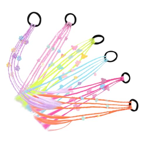 Abaodam 6 Stück Teiliges Geflochtenes Haarband mit Ponytail Extension Verstellbare Haarverlängerung für Mädchen Leichte Geflochtene Perücke mit Elastischem Haargummi Modisches Haarschmuck von Abaodam