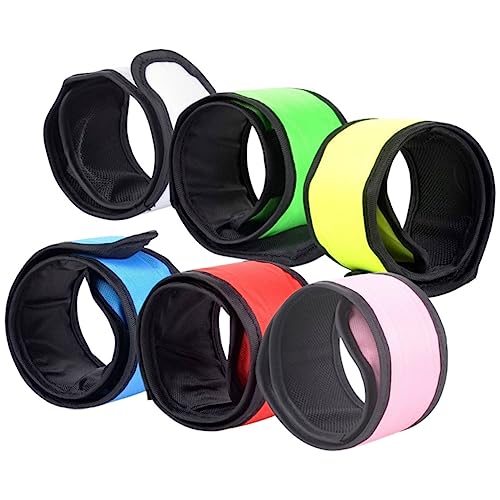 Abaodam 6 Stück Teiliges Leuchtendes Slap Armband für Wasserdichte Sicherheitsarmbänder Rot Gelb Blau Grün und Weiß für Nachtläufe und Outdoor Aktivitäten von Abaodam