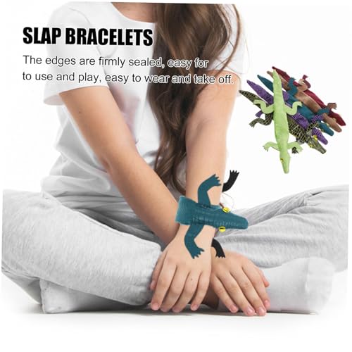 Abaodam 6 Stück Teiliges Snap Armband aus Robustem Stahl Langlebige Simulation Krokodil Slap Bracelets Halloween Accessoire für Partys von Abaodam