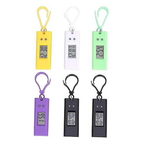 Abaodam 6stücke Elektronische Taschenuhren Schlüsselanhänger Digitale Armbanduhr Für Schüler Praktische Und Langlebige Examensuhren Zufälligen Farben von Abaodam