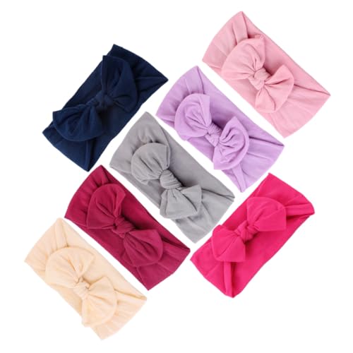 Abaodam 7 Haarbänder mit Schleifen-Design, elastische Haarbänder für Jungen und Mädchen, bequeme tägliche Kopfbedeckung für Partys und Foto-Requisiten von Abaodam
