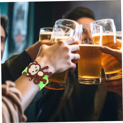 Abaodam 7 Stück Silikon Slap Armband Teiliges mit Niedlichem Affenmotiv Buntes Kinderarmband Weiches Sicheres Einfach Anzulegen Leicht und Kompakt für Party und Alltag von Abaodam