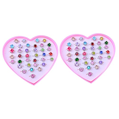 Abaodam 72 Stk Ring Juwelen Für Kinder Mädchen Schmuck Mädchen Geschenk Mädchen Klingelt Kleine Liebe Schmücken Rosa Plastik von Abaodam