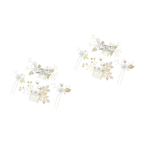 Abaodam 8 Stk Strass Für Haare Kämme Für Frauen Braut Haarspange Mit Blumenmuster Brautkämme Haarspangen Für Hochzeit Hochzeitshaarkämme Für Bräute Mode Mädchen Weiß Schmuck Brautjungfer von Abaodam