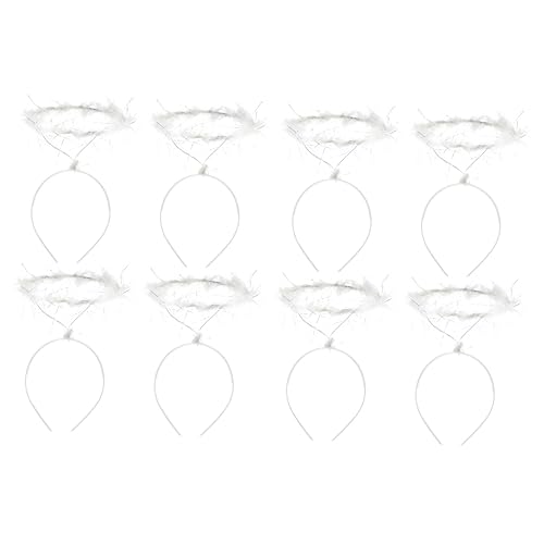 Abaodam 8 Stk Engel Stirnband Paarkostüme Für Erwachsene Make-up-stirnband Weihnachtsengel Kostüm Haargummis Für Frauen Engel Halo Haarband Kleidung Zubehör Kunststoff Fräulein Bilden Weiß von Abaodam