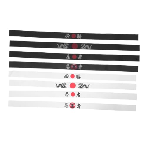 Abaodam 8 Stück Teiliges Ninja Stirnband für Verstellbare Karate Kopfbedeckung aus Weichem Material Atmungsaktive Party Accessoires für Geburtstag Rollenspiele und Kostümspaß von Abaodam