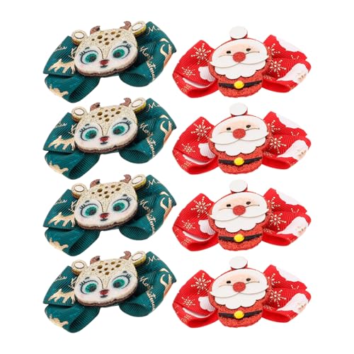 Abaodam 8 Stück Weihnachts-Haarspangen für Kinder Weihnachtsschleife Haarspange Geweih Kopfschmuck Dekorativer Weihnachtsmann-Haarschmuck Haarnadeln Partygeschenke von Abaodam