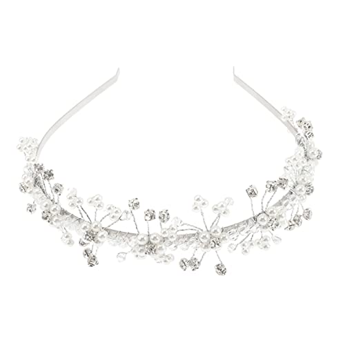 Abaodam Blumenmädchen Hochzeit Stirnband Kopfschmuck Aus Kristallperlen Haarschmuck Hochzeit Haarband Baby Mädchen Verbeugt Sich Weiß Klauenbohrer Frühling Und Sommer Kleine Zubehör von Abaodam