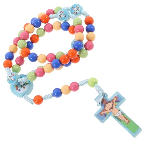 Abaodam Bunte Kreuzkette für Damen Handgefertigte Farbige Perlen Zarte Glaubensanhänger Halskette Modisches Accessoire für Teenager und Tägliches Tragen für Partys und Besondere Anlässe von Abaodam