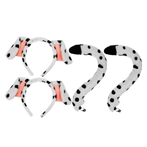 Abaodam 4stücke Hundeohren Stirnband Set Mit Dalmatiner Kostümzubehör Für Halloween Cosplay Geburtstagsfeiern Für Junge Mädchen Und Erwachsene von Abaodam