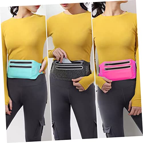 Abaodam Damen Bauchtasche mit Doppelreißverschluss Ultradünne Laufgürteltasche für Handyaufbewahrung Verstellbar und Leicht für Outdoor Sport Joggen Wandern Rosy von Abaodam