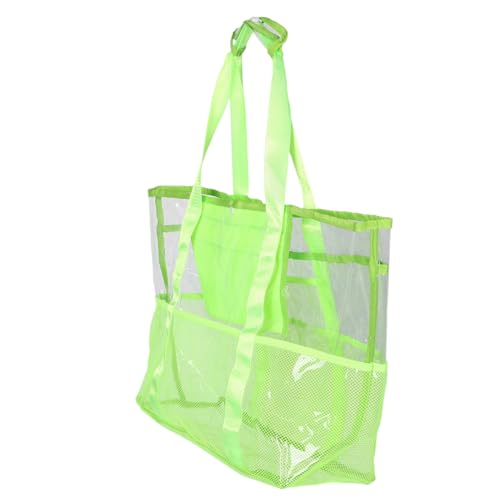 Abaodam Faltbare Strandtasche für Damen Wasserdichte Sandabweisende Mesh Handtasche mit Mehreren Taschen Kompakt und Leicht für Reisen Pool Strand und Urlaub Grün von Abaodam