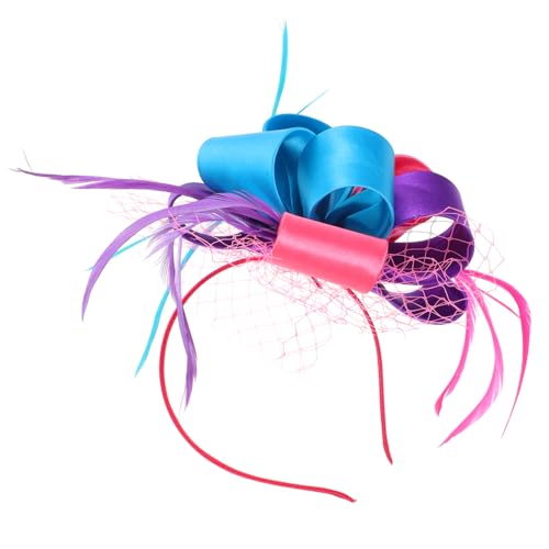 Abaodam Accessoires Für Damen Kopfschmuck Für Cocktailpartys Fascinator-stirnband Kopfschmuck Für Mädchen Gaze-stirnband Hochzeit Kopfschmuck Frauen Kopfbedeckung Braut Haar Feder Schal von Abaodam