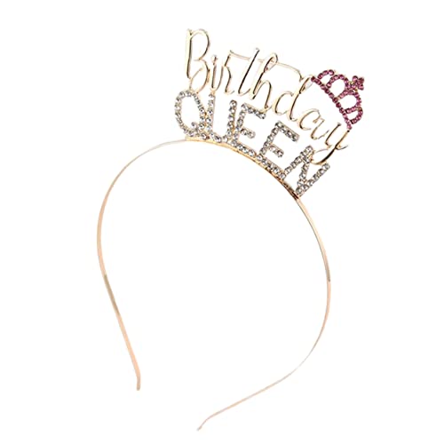 Abaodam Prinzessin Geburtstag Prinz Hut Strass-geburtstags-haarband Geburtstag Tiara Stirnband Strass-party-stirnband Hinestone-geburtstags-tiara? Partybedarf Buchstabe Fräulein von Abaodam