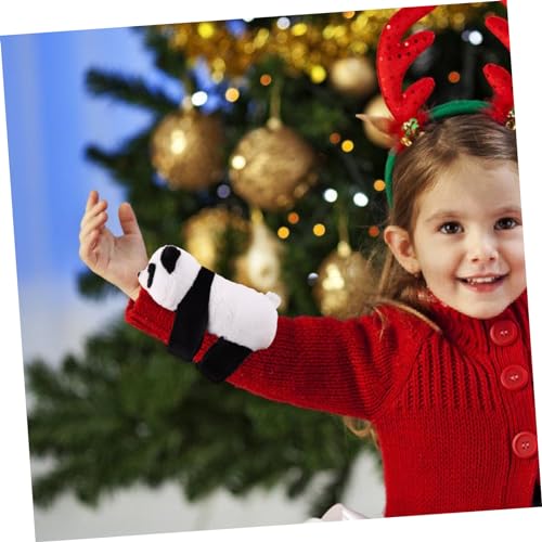 Abaodam Süßes Plüsch-panda-pappteller Slap Handgelenkband Dekorative Festival-schlagarmbänder Als Partygeschenk Für Plüschliebhaber Großes Kuscheltier-design Einfache Handhabung Und Leicht von Abaodam