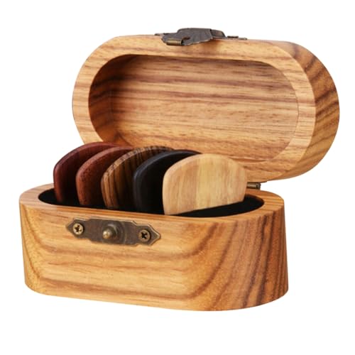 Abaodam Gitarrenplektren-Organizer-Box aus Holz, robuster Plektrum-Halter für Gitarrenliebhaber, kompakt und tragbar, mit Plektren in verschiedenen Farben für Musik Abaodam Gitarrenplektren-Organizer-Box aus Holz, robuster Plektrum-Halter für Gitarrenliebhaber, kompakt und tragbar, mit Plektren in verschiedenen Farben für Musik von Abaodam