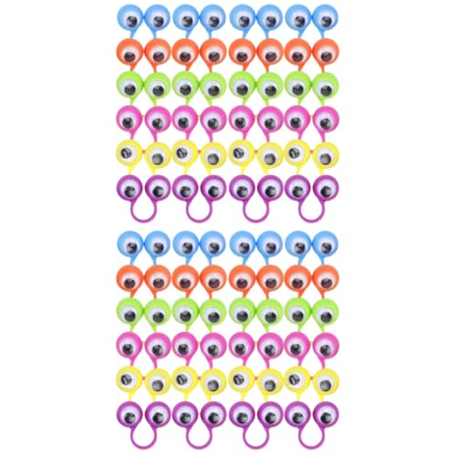 Abaodam Glubschaugen 48 Stk Große Augen Ringen Kullerauge Auf Ring Augenringe Fingerspielzeug Lustig Ringspielzeug Aus Kunststoff Augapfel Entwicklungsspielzeug Plastik Spaß Kind Kleines Spielzeug von Abaodam