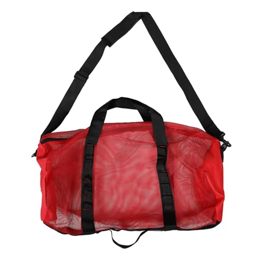 Abaodam Große Mesh Strandtasche Rot Leichte Tragbare Badetasche mit Griff Geräumige Netz Strandtasche für Kleidung Handtücher Schwimmbedarf für Urlaub Pool Strand und Outdoor von Abaodam